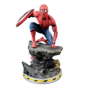 Spider-Man holding the shield scene GK model statue in resin figurine form  H=37CM