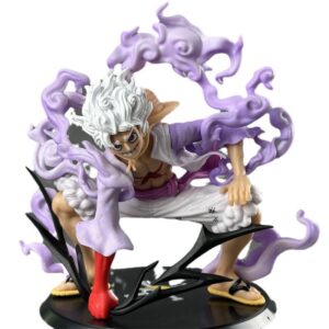 One Piece character, Nika in squatting position, pounding the ground, Luffy