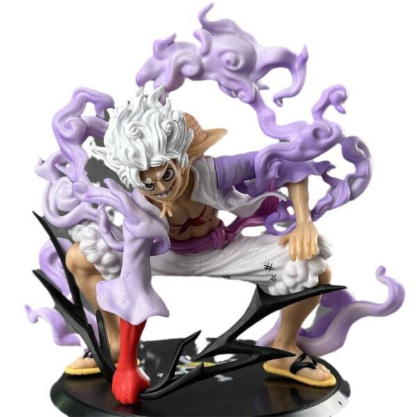One Piece character, Nika in squatting position, pounding the ground, Luffy