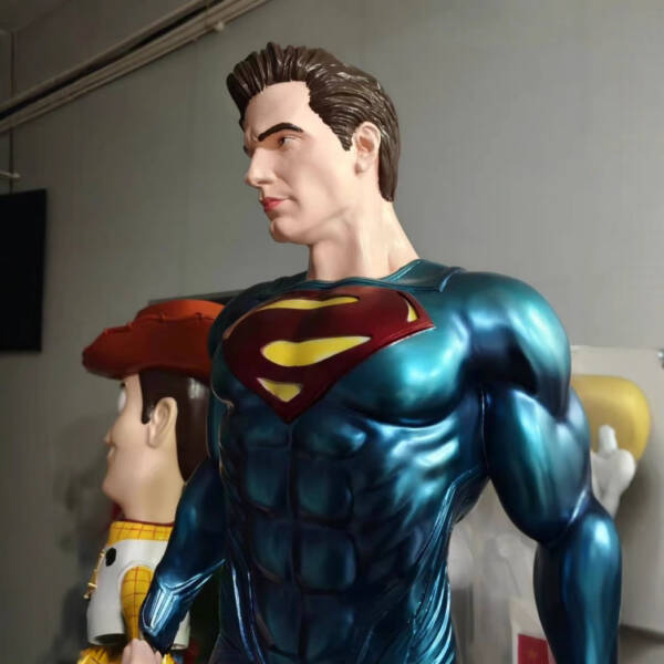 Superman 2-meter full-body statue that can emit light - anime figurine model decoration item for living room, shopping mall, high-end decoration. H = 2150 - 图片 4