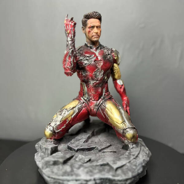 Iron Man Kneeling MK85 Finger-Clicking Statue Movie Figurine H=50CM - 图片 6