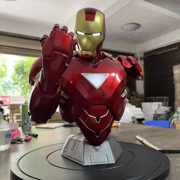 Statue "Iron Man" 1:2: Iron Man MK6 Half-figure Statue, Chest Model, Hand Puppet Set  H=50 - 图片 13