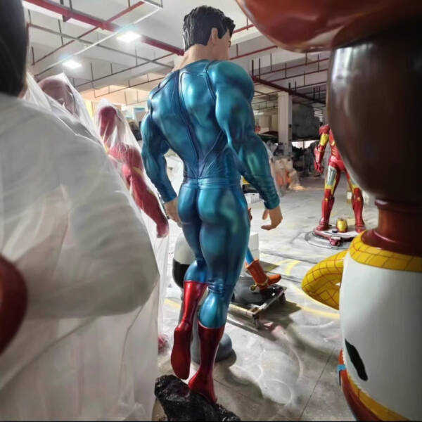 Superman 2-meter full-body statue that can emit light - anime figurine model decoration item for living room, shopping mall, high-end decoration. H = 2150 - 图片 5