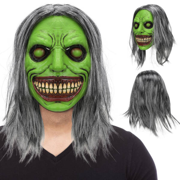 Halloween horror cosplay mask of a demon-slaying figure