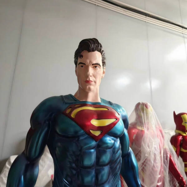 Superman 2-meter full-body statue that can emit light - anime figurine model decoration item for living room, shopping mall, high-end decoration. H = 2150 - 图片 6