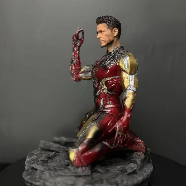 Iron Man Kneeling MK85 Finger-Clicking Statue Movie Figurine H=50CM - 图片 4