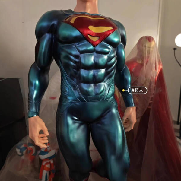 Superman 2-meter full-body statue that can emit light - anime figurine model decoration item for living room, shopping mall, high-end decoration. H = 2150 - 图片 7