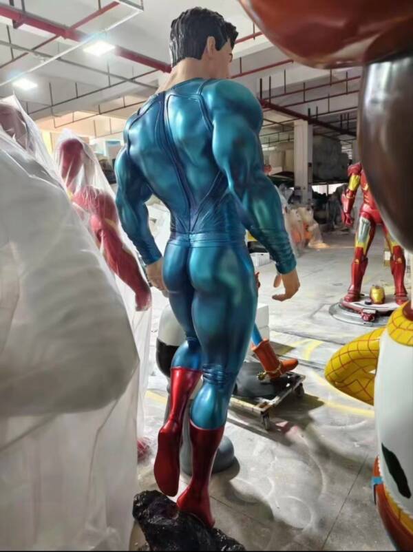 Superman 2-meter full-body statue that can emit light - anime figurine model decoration item for living room, shopping mall, high-end decoration. H = 2150 - 图片 2