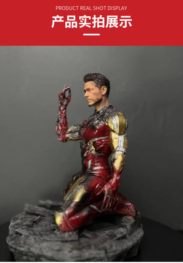 Iron Man Kneeling MK85 Finger-Clicking Statue Movie Figurine H=50CM - 图片 9