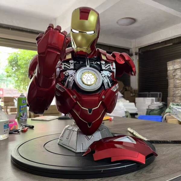 Statue "Iron Man" 1:2: Iron Man MK6 Half-figure Statue, Chest Model, Hand Puppet Set  H=50 - 图片 5