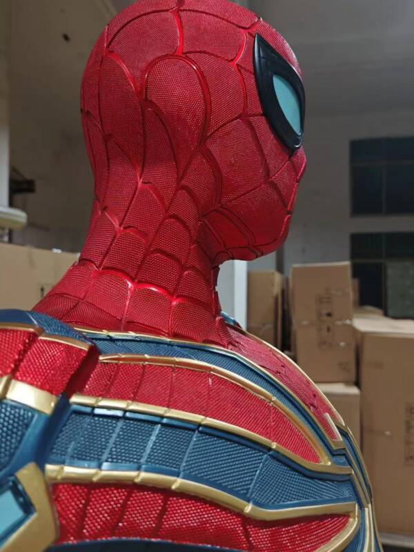 Web Hero Spider-Man 1: 1 Full Body Action Figure Sculpture, Luminous Model, Home and Living Room Decor, Floor Standing Large Piece - 图片 5