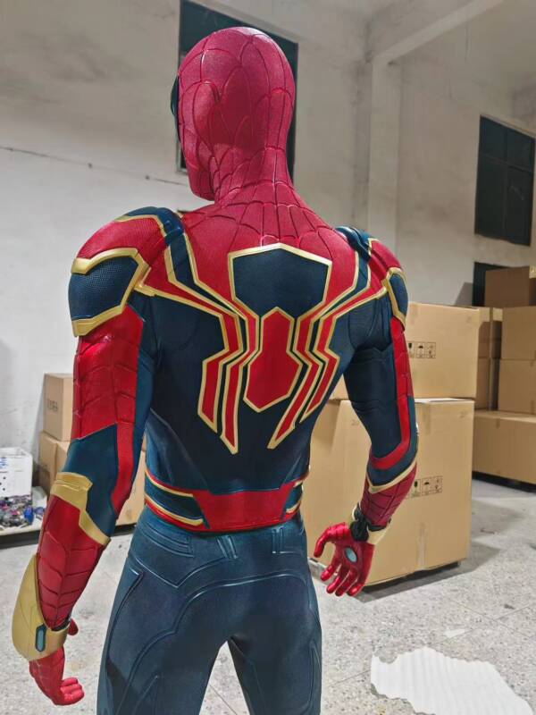 Web Hero Spider-Man 1: 1 Full Body Action Figure Sculpture, Luminous Model, Home and Living Room Decor, Floor Standing Large Piece - 图片 6