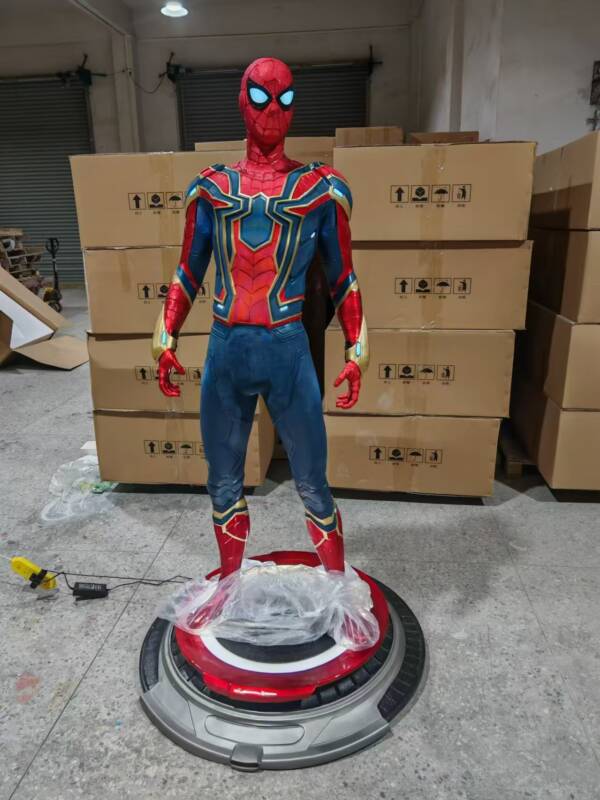 Web Hero Spider-Man 1: 1 Full Body Action Figure Sculpture, Luminous Model, Home and Living Room Decor, Floor Standing Large Piece - 图片 9