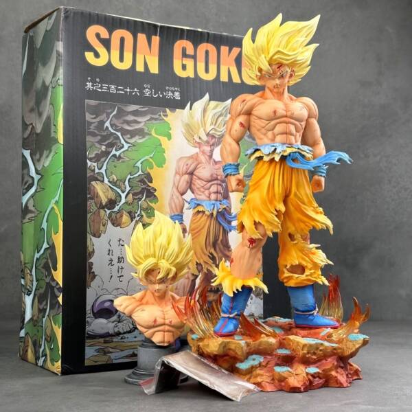 Dragon Ball Infinite Beginning Super Goku 2.0 Top Double-Headed Standard Anime Statue Figure - H35cm - 图片 8