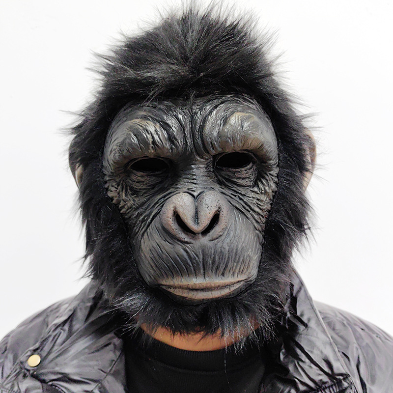 King Kong gorilla mask latex animal headgear for Halloween cosplay, quirky makeup party costume accessory